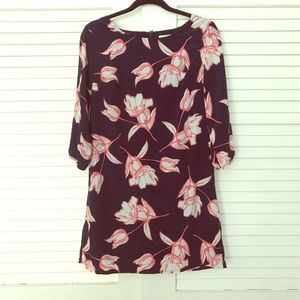 Mod Floral Print Shift Dress